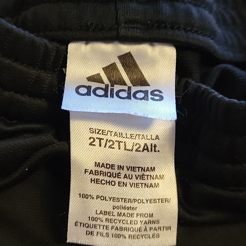 Adidas, 2T boys, black and red joggers. - Picture 3 of 5